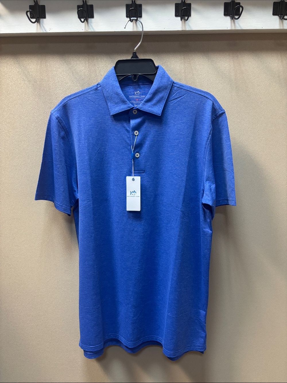 Southern Tide Men's Med Breezze Prformance Polo Shirt in 3316 Hther Dzzling Blue
